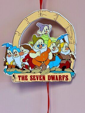 Vintage Disney Kurt S Adler Snow White and the Seven Dwarfs Wooden Ornament~ Vin
